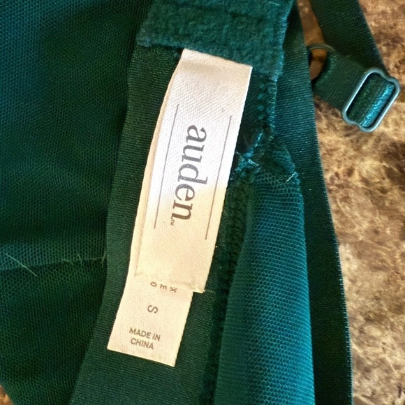 Auden Dark Green Satin Mesh Bralette Unlined Semi Sheer Size S - Picture 5 of 5
